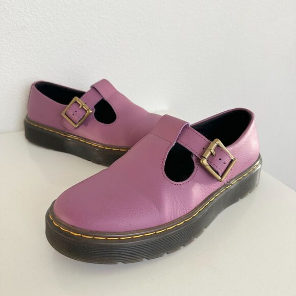 Dr. Martens Shoes - Dr. Martens Zavala Mary Jane Purple Shoes Buckle Grunge City School Women's 7